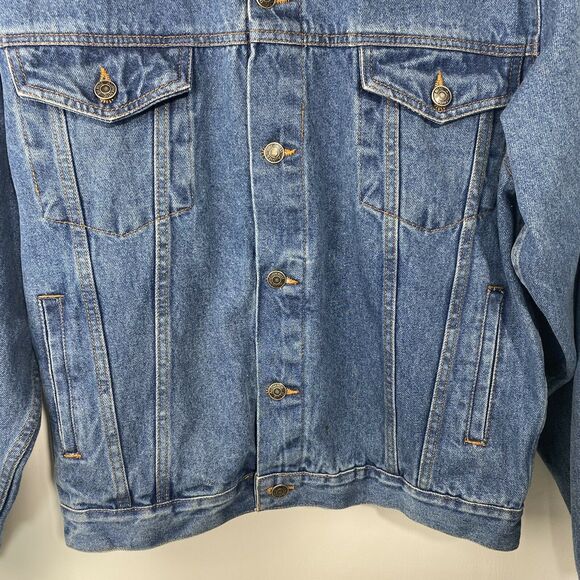Denim Jean Jacket Blue Seul Choix Point Lighthouse Gulliver Michigan Sz M - Picture 5 of 8